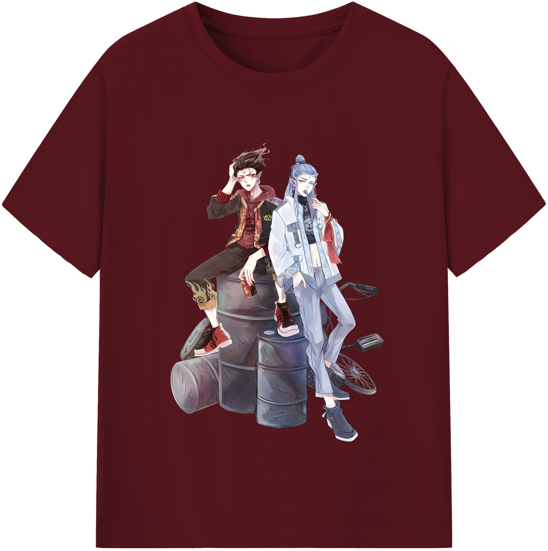 （画像用） Ne Zha 2 ナタ 魔童の大暴れ 綿100％半袖Tシャツ（フロントプリント）